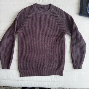 Men's Crewneck Knit Sweater in Plum